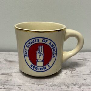 Boy Scouts of America VTG BSA Ceramic Mug Region‎ 3 Three Finger Coffee Cup